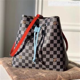 Louis Vuitton NéoNoé MM Damier Canvas Bucket Bag N40229 Black/White 2019 (KD-9112918)