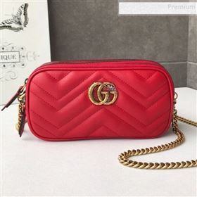 Gucci GG Marmont Mini Chain Bag 546581 Red 2019 (DLH-9112920)