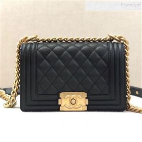 Chanel Quilted Calfskin Small Boy Flap Bag A67085 Black 2019 (YD-9092919)