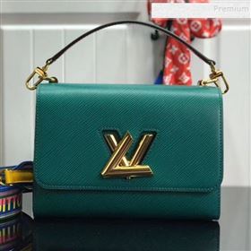 Louis Vuitton Twist MM Epi Leather Top Handle Bag M50282 Green/Blue 2019 (AHT-9092933)
