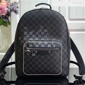Louis Vuitton Mens Josh Damier Graphite Canvas Logo Print Backpack N41473 2019 (AHT-9092937)