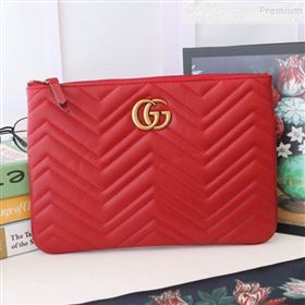 Gucci GG Marmont Leather Pouch ‎525541 Red 2019 (MINGH-9093004)