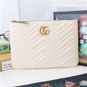 Gucci GG Marmont Leather Pouch ‎525541 White 2019 (MINGH-9093005)