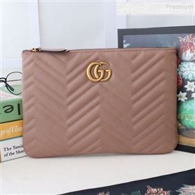 Gucci GG Marmont Leather Pouch ‎525541 Dusty Pink 2019 (MINGH-9093006)