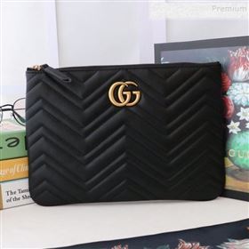 Gucci GG Marmont Leather Pouch ‎525541 Black 2019 (MINGH-9093007)