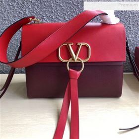 Valentino Large VRing Calfskin Shoulder Bag 0004L Red/Burgundy 2019 (JINGD-9101235)