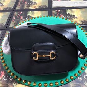 Gucci Leather 1955 Horsebit Small Shoulder Bag 602204 Black 2019 (BLWX-9100810)