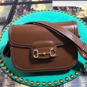 Gucci Grained Calfskin 1955 Horsebit Small Shoulder Bag 602204 Brown 2019 (BLWX-9100814)