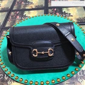 Gucci Grained Calfskin 1955 Horsebit Small Shoulder Bag 602204 Black 2019 (BLWX-9100813)