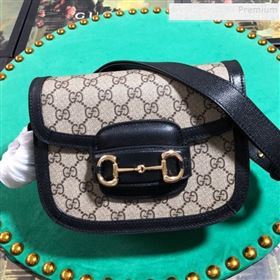 Gucci GG Canvas 1955 Horsebit Mini Shoulder Bag 602205 Black 2019 (BLWX-9100809)