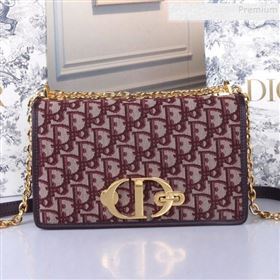 Dior 30 Montaigne CD Flap Bag in Burgundy Oblique Canvas 2019 (BINF-9100918)