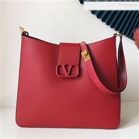 Valentino VSling Grainy Calfskin Hobo Shoulder Bag Red 2019 (JJ3-9100924)