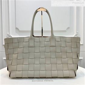 Bottega Veneta Medium Tote Bag in Maxi Woven Leather White 2019 (WEIP-9101023)