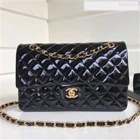 Chanel Patent Calfskin Medium Classic Flap Bag A1112 Black(Gold Hardware) (YD-9122879)