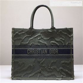 Dior Book Tote Camouflage Embroidered Canvas Bag Green 2019 (BF-9122308)