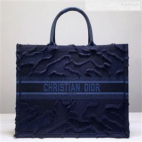 Dior Book Tote Camouflage Embroidered Canvas Bag Blue 2019 (BF-9122309)