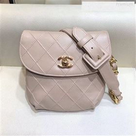 Chanel Vintage Quilted Lambskin Waist/Belt Bag A80063 Light Gray 2019 (SMJD-9122430)