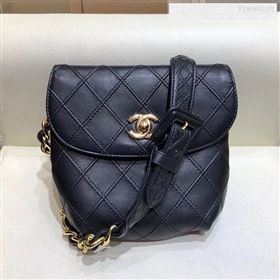 Chanel Vintage Quilted Lambskin Waist/Belt Bag A80063 Black 2019 (SMJD-9122428)