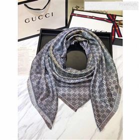 Gucci Gradual Color Stripes Grey GG Jacquard Scarf 140x140cm 2019 (A0-9122402)