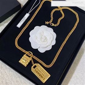 Chanel Tag Lock Pendant Long Necklace 2019 (YF-9122803)