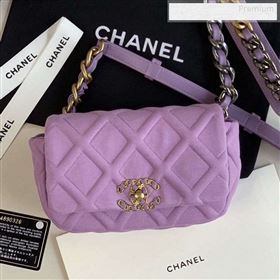 Chanel 19 Quilted Jersey Waist/Belt Bag AS1163 Light Purple 2019 (XING-9123001)