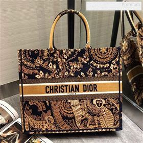 Dior Orange Dior Book Tote in Monkey Animal Embroidered Canvas Bag 2020 (XXG-9123017)