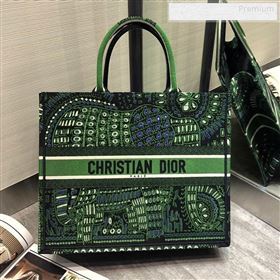 Dior Green Dior Book Tote in Elephant Animal Embroidered Canvas Bag 2020 (XXG-9123016)