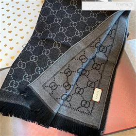 Gucci Wool GG Scarf 45x180cm Black 2019 (WNS-9122633)