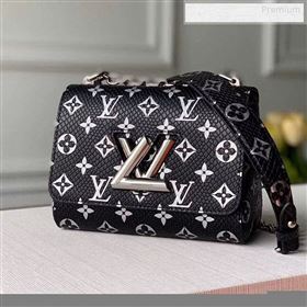 Louis Vuitton Twist PM Monogram Python Leather Bag N96931 Black 2019 (KI-9122706)