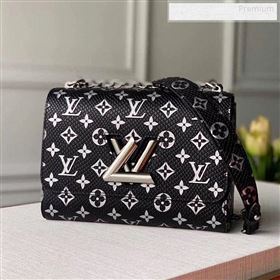 Louis Vuitton Twist MM Monogram Python Leather Bag N50282 Black 2019 (KI-9122707)