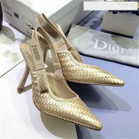 Dior JAdior Slingback High-Heel Pumps in Braided Metallic Gold Lambskin 2020 (JC-9123119)