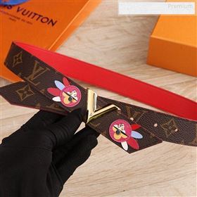 Louis Vuitton Patch Monogram Canvas Belt 30mm with V Buckle Coffee 2019 (SJ-9123139)