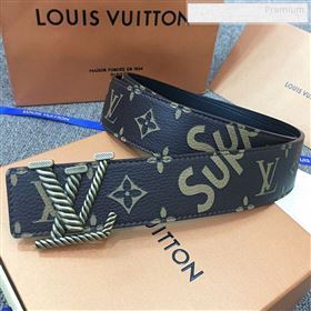 Louis Vuitton x Supreme Reversible Monogram Leather Belt 40mm with LV Buckle Brown 2019 (SJ-9123141)