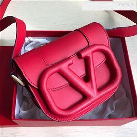 Valentino Supervee Supple Calfskin Maxi-Logo Crossbody Bag 1011S Red 2020 (JD-9123028)