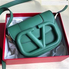 Valentino Supervee Supple Calfskin Maxi-Logo Crossbody Bag 1011S Green 2020 (JD-9123027)