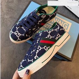 Gucci Disney GG Embroidered Sneakers Navy Blue 2020 (EM-9123110)