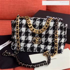 Chanel 19 Tweed Large Flap Bag Black/White AS1161 2019 (X-9122567)