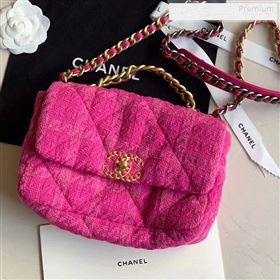 Chanel 19 Tweed Small Flap Bag Rosy AS1160 2019 (X-9122569)