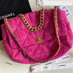 Chanel 19 Tweed Maxi Flap Bag Rosy AS1162 2019 (X-9122571)