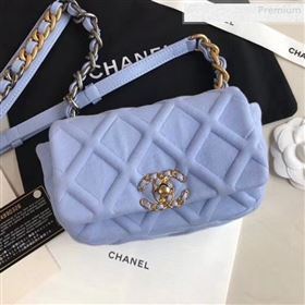 Chanel 19 Quilted Jersey Waist/Belt Bag AS1163 Blue 2019 (XING-0010906)