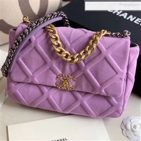 Chanel 19 Quilted Jersey Large Flap Bag AS1161 Purple 2019 (XING-0010911)