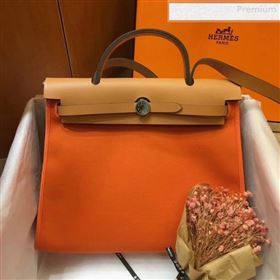 Hermes Herbag 31cm PM Double-Canvas Shoulder Bag Orange/Yellow (JIMMY-0010855)