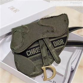 Dior Saddle Belt Bag in Camouflage Embroidered Canvas Bag Green 2019 (XXG-0011006)