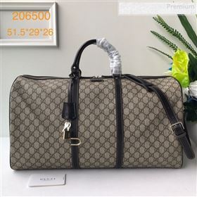 Gucci GG Canvas Carry-on Duffle Travel Bag 206500 Coffee  (DLH-0010716)