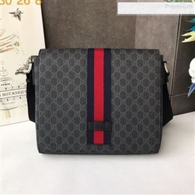 Gucci Mens GG Supreme Messenger Shoulder Bag 475432 Black 2019 (DLH-0010719)