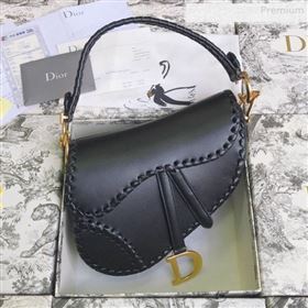 Dior Saddle Medium Bag in Braided Leather Black 2019 (BF-0010724)