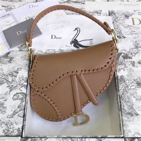 Dior Saddle Medium Bag in Braided Leather Brown 2019 (BF-0010725)