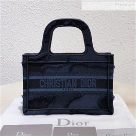 Dior Mini Book Tote Bag in Camouflage Embroidered Canvas Bag Blue 2019 (XXG-0010732)