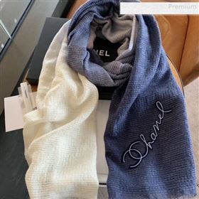 Chanel Cashmere Gradual Color Scarf 75x200cm Gray/Blue 2019 (WNS-0011108)