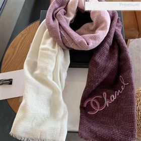 Chanel Cashmere Gradual Color Scarf 75x200cm Brick Red 2019 (WNS-0011109)